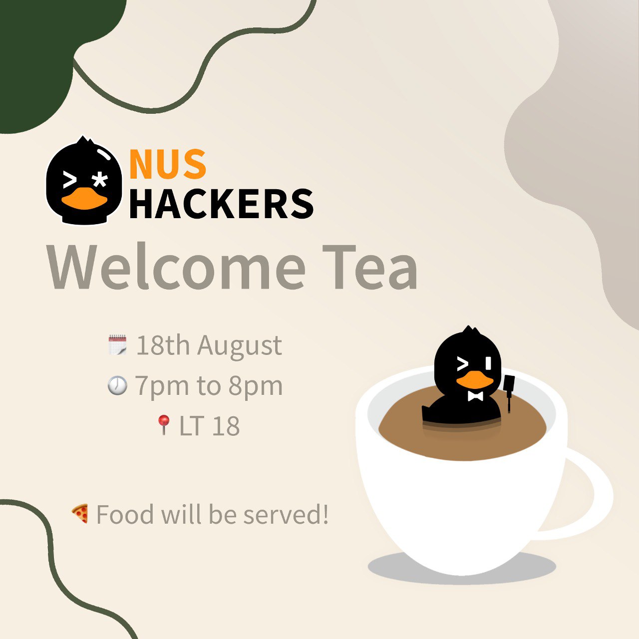 Friday Hacks Welcome Tea Poster