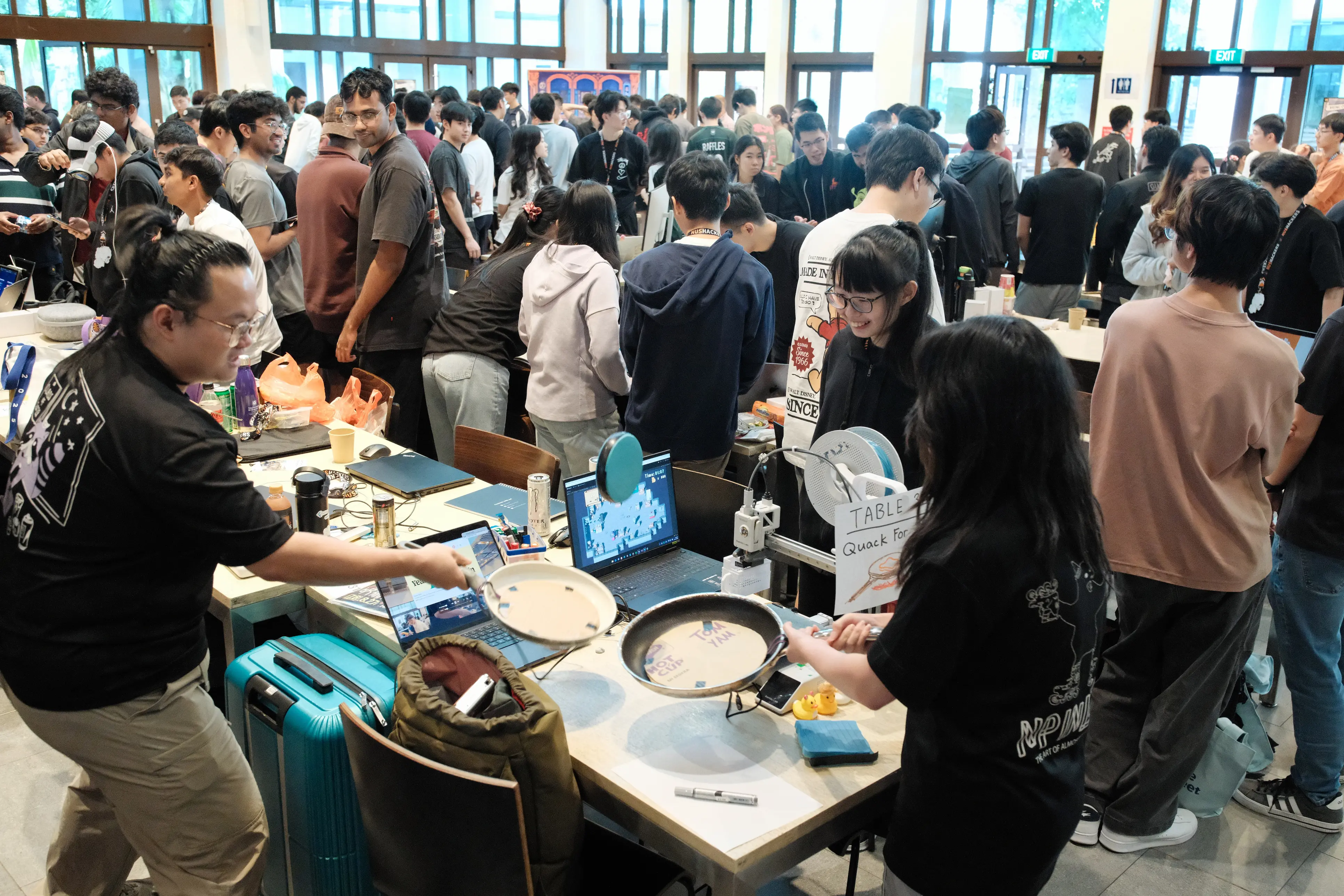 Participants testing their hacks